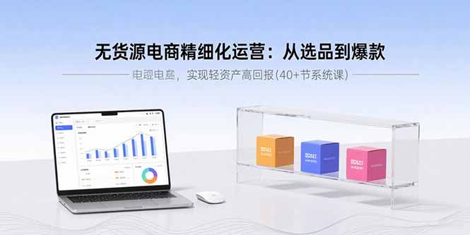 无货源电商精细化运营：从选品到爆款，实现轻资产高回报(40+节系统课