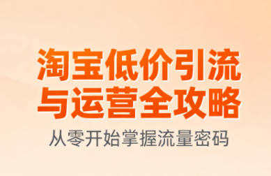 淘宝低价引流与运营全攻略(更新9月)